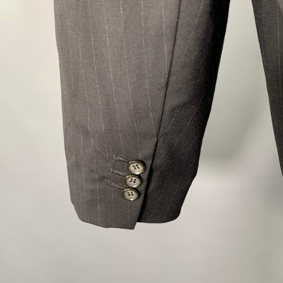 MY BEAUTIFUL LANDLET Size XS Black Stripe Wool Oversized Sport Coat - Picture 5 of 10